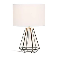 Lalia Home 18" Transparent Triagonal Brass Table Lamp