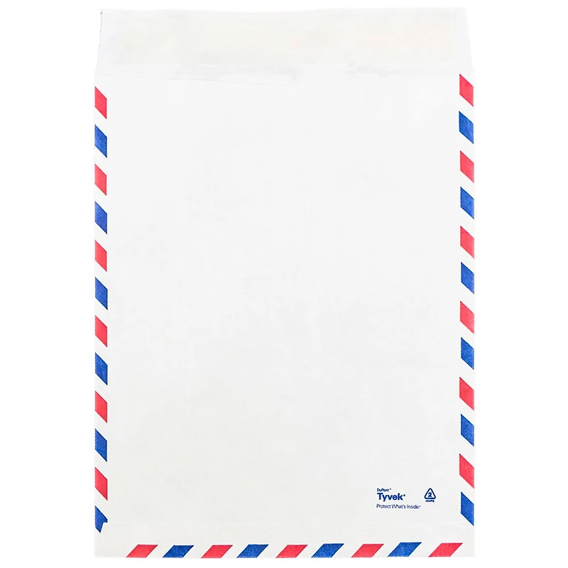 JAM Paper 10" x 13" White Airmail Tyvek Envelopes, 25ct.