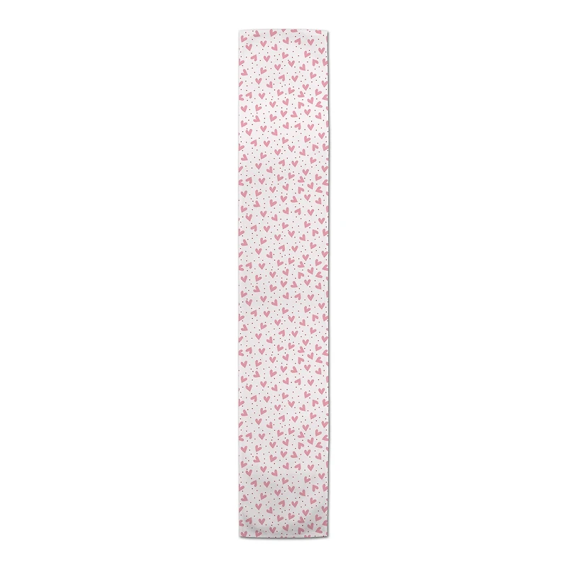 Heart Polka Pattern 16" x 90" Cotton Twill Runner