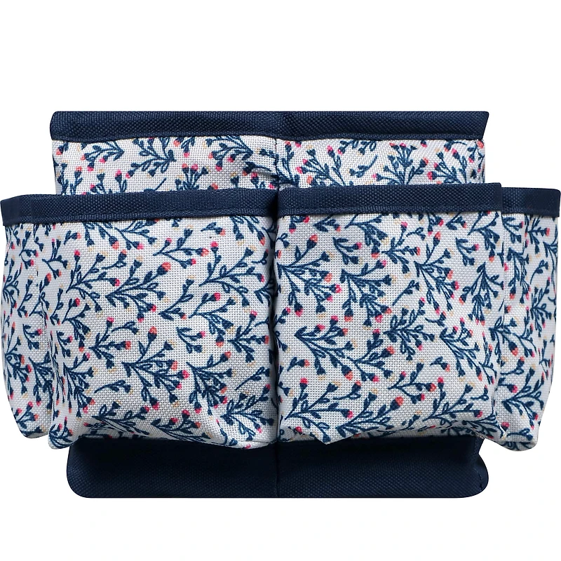 SINGER® Navy Floral Print Sewing Spinning Tabletop Organizer