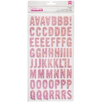 Thickers™ Pink Glitter Foam Alphabet Stickers