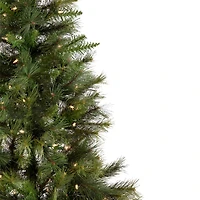6.5ft. Pre-Lit Medium Canyon Pine Artificial Christmas Wall Tree, Clear Lights