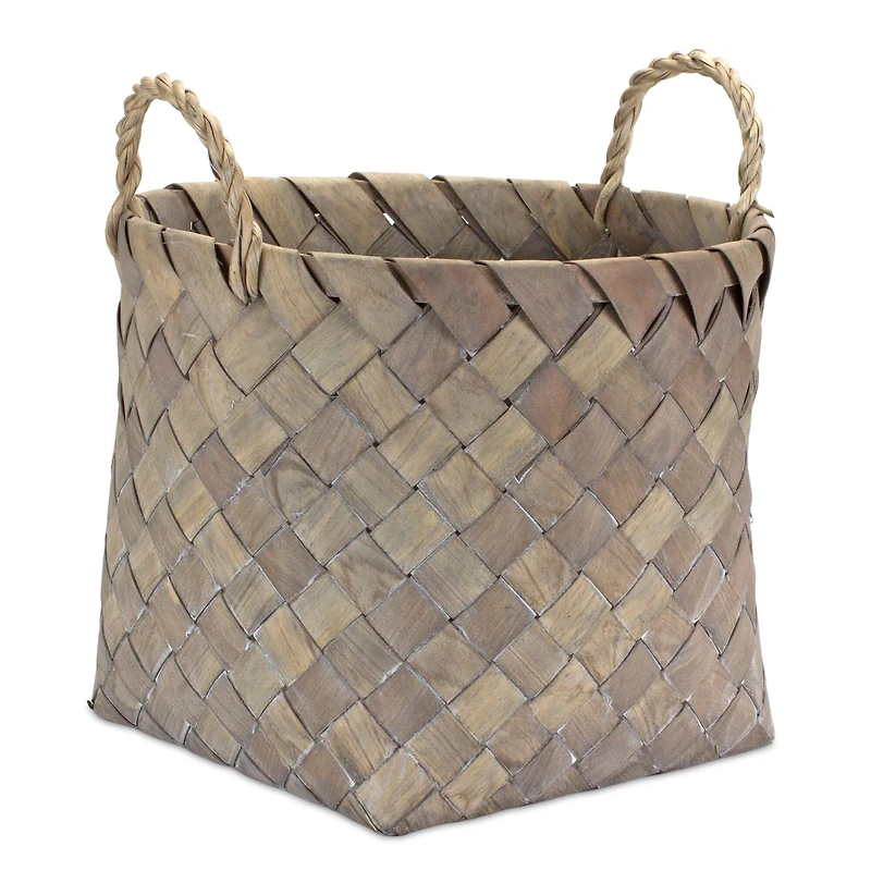 Natural Woven Wicker Basket with Handles Set