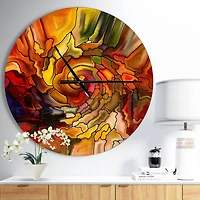 Designart 'Illusions Of Stained Glass Modern Wall Clock