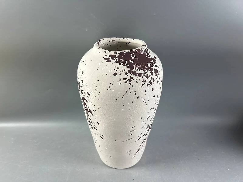 10" White & Black Speckled Ceramic Urn Vase by Ashland®