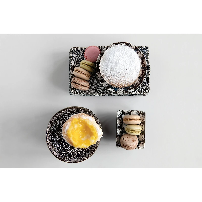 Hello Honey® 5" Blue Round Stoneware Plate Set