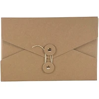 JAM Paper Natural Kraft Portfolio with Button and String Tie Closure 5.5" x 8.5"