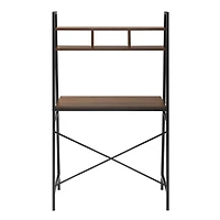 Walker Edison 56" Dark Walnut Industrial Ladder Desk with Storage