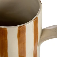 Hello Honey® 9" Cream & Orange Hand-Painted Stoneware Pitcher