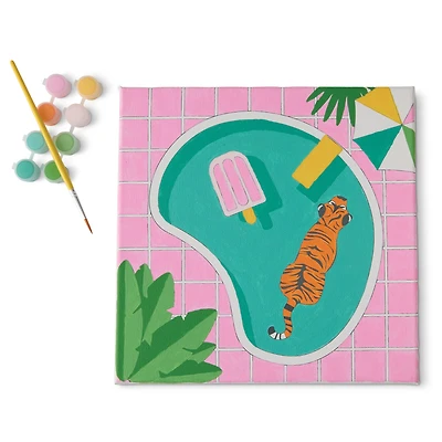 Tiger in Swimming Pool Canvas Painting Kit by Creatology™