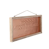 19.75" Merry Christmas Metal Wall Décor in Beaded Frame by Ashland®