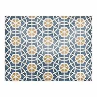 Blue and Yellow Circle Hex 18" x 14" Cotton Twill Placemat