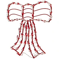 3-Piece Lighted Red Bow and Green Swag Christmas Decoration