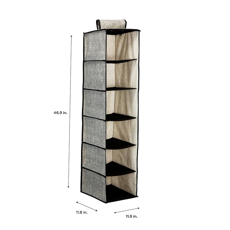 Simplify Black 6 Shelf Closet Organizer