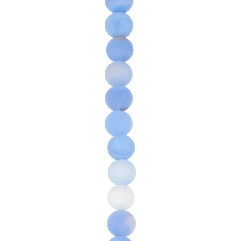 Larimar Blue Matte Dyed Agate Round Beads