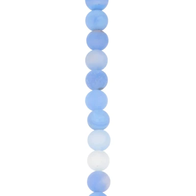 Larimar Blue Matte Dyed Agate Round Beads