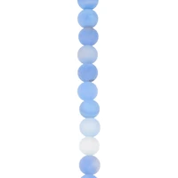 Larimar Blue Matte Dyed Agate Round Beads