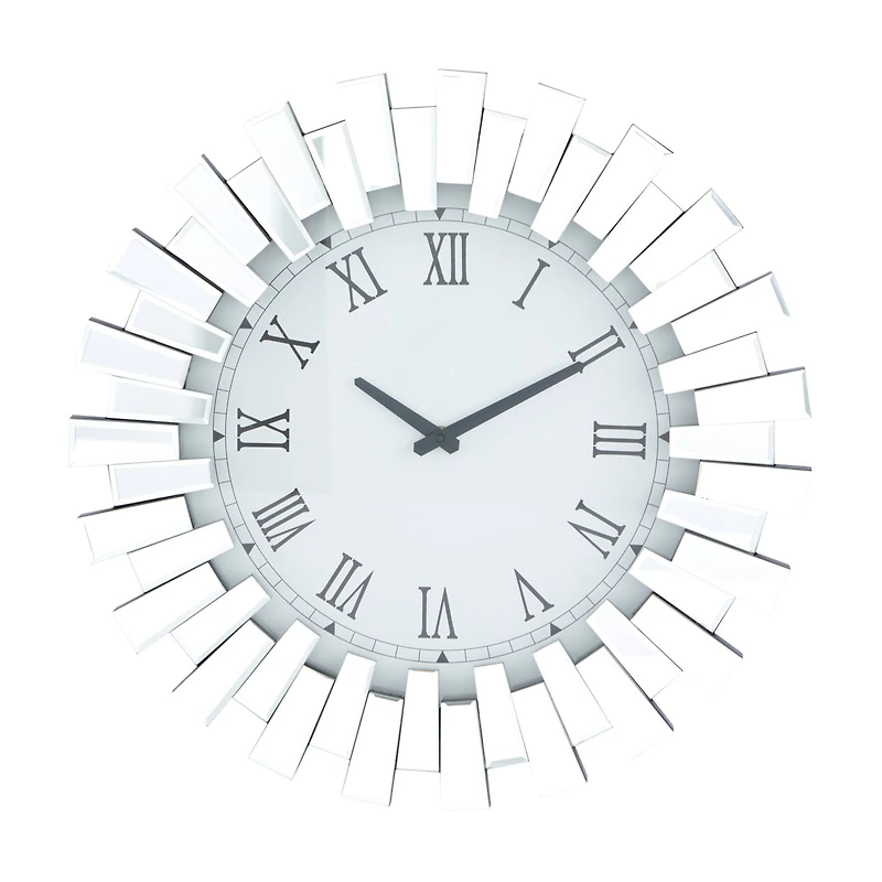Silver MDF Glam Wall Clock