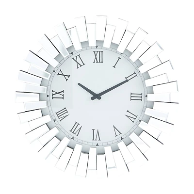 Silver MDF Glam Wall Clock