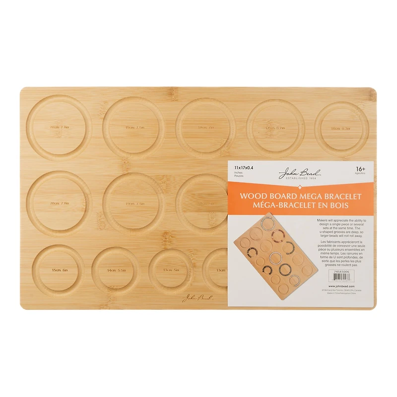 John Bead 11" x 17" Mega Bracelet Wood Bead Board