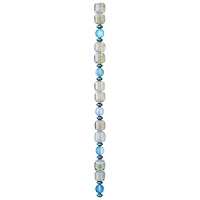 12 Pack: Aqua Mixed Glass Round & Cube Beads by Bead Landing™