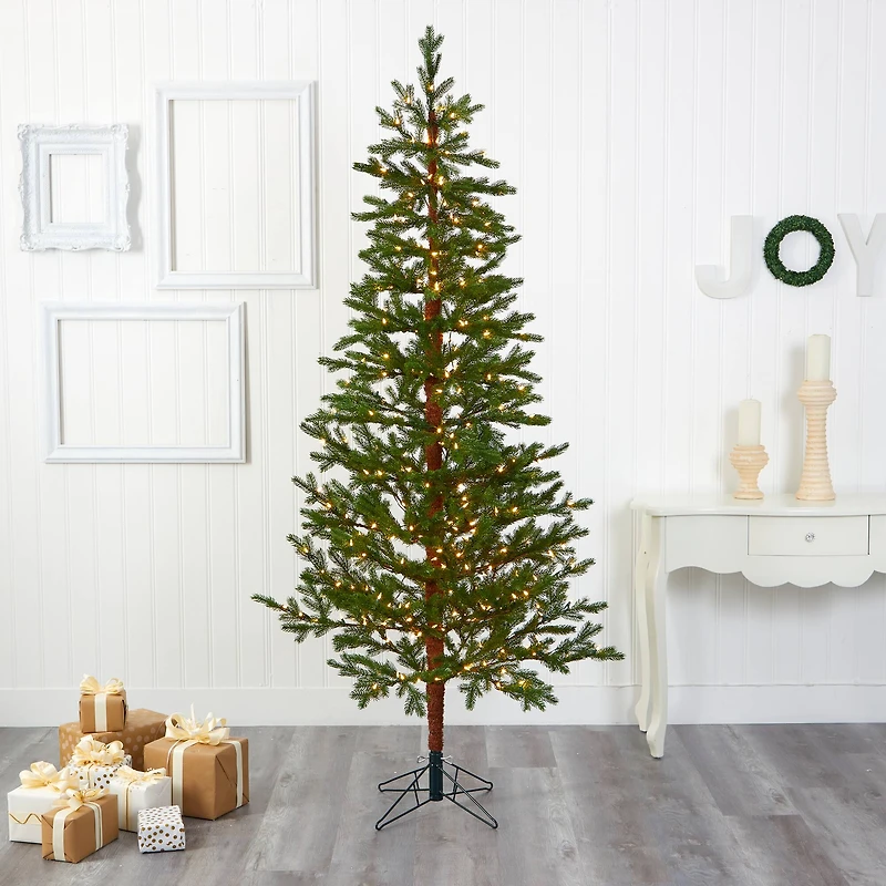 7.5ft. Pre-Lit Fairbanks Fir Artificial Christmas Tree, Clear LED Lights