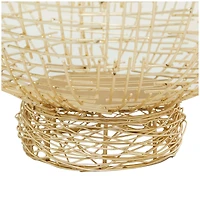 Gold Metal Cross Hatching Decorative Bowl Set