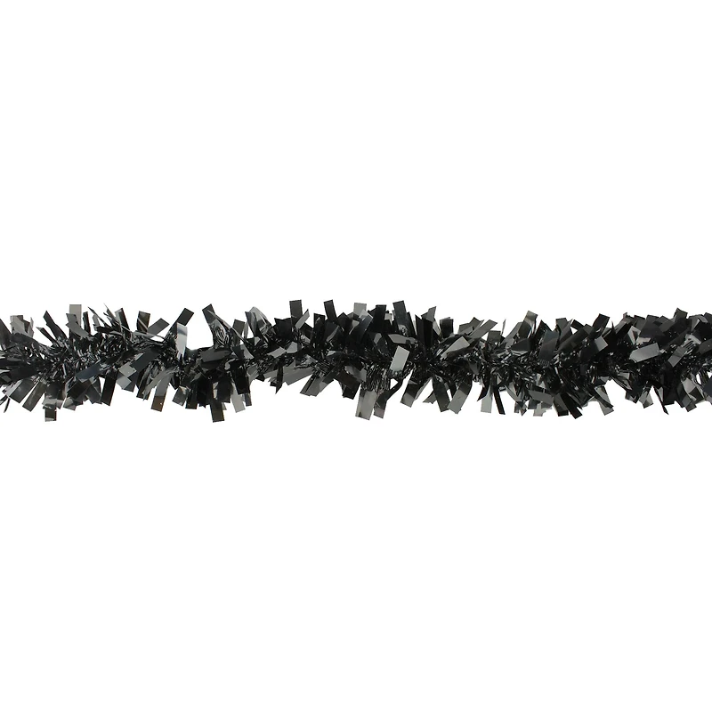 50ft. Wide Cut Black Halloween Tinsel Garland