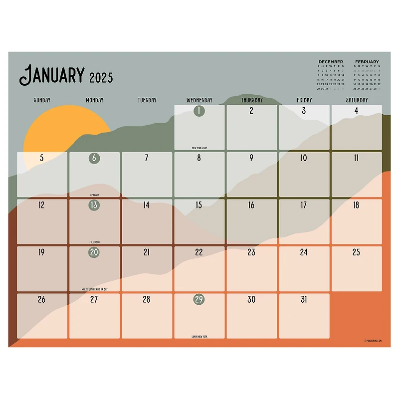 TF Publishing Large 2025 Landscapes Monthly Blotter Desk Pad Calendar
