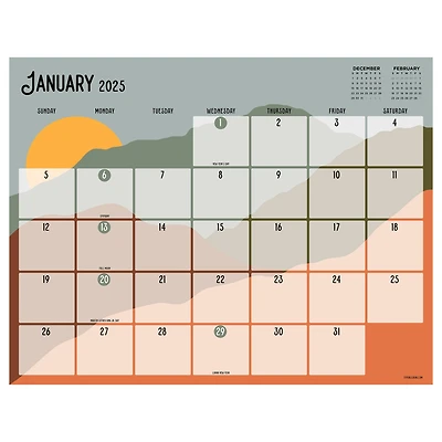 TF Publishing Large 2025 Landscapes Monthly Blotter Desk Pad Calendar