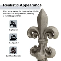Glitzhome® 21" Gray Standing Fleur De Lis Garden Statue