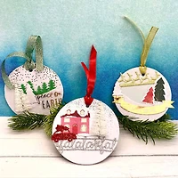 Gwen Studios 7/8" x 3yd. Die Cut Cute Christmas Trees Holiday Ribbon