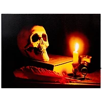 Antique Candle & Skull LED Canvas Wall Art