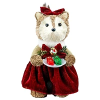 6.75" Fox in Holiday Dress & Bow Natural Décor by Ashland®
