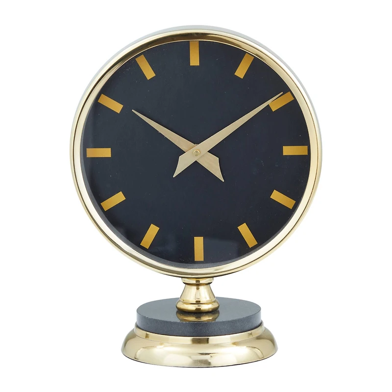 The Novogratz Gold Modern Abstract Clock, 8" x 5" x 11"