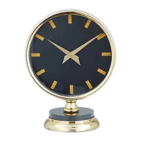 The Novogratz Gold Modern Abstract Clock, 8" x 5" x 11"