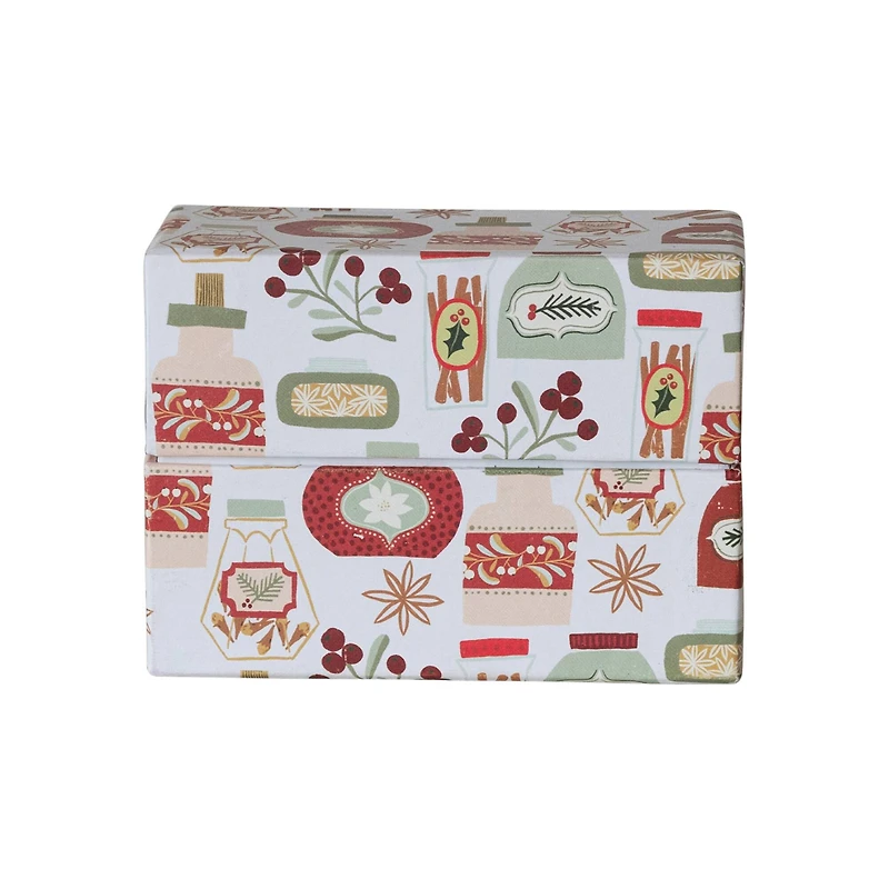 Hello Honey® 5.5" x 4" Holiday Printed Paper Recipe Box with Cards