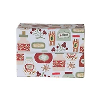 Hello Honey® 5.5" x 4" Holiday Printed Paper Recipe Box with Cards