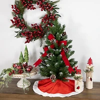 18" Red & White Velveteen Mini Tree Skirt