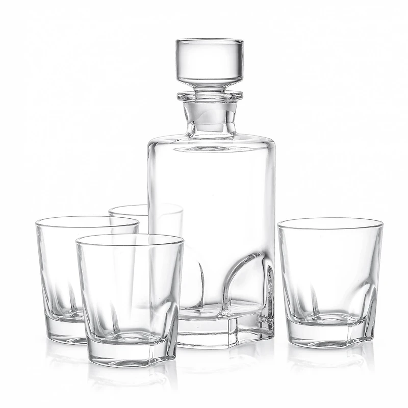 JoyJolt® Carina Whiskey 5-Piece Crystal Decanter Set