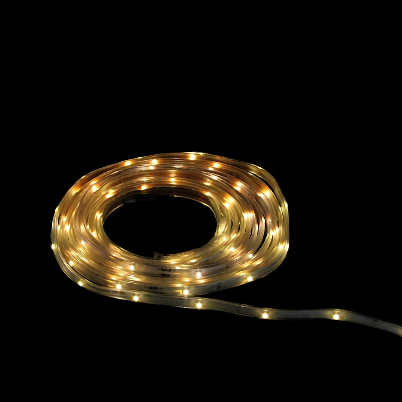 18ft. Warm White LED Outdoor Christmas Linear Tape Lighting with White Finish