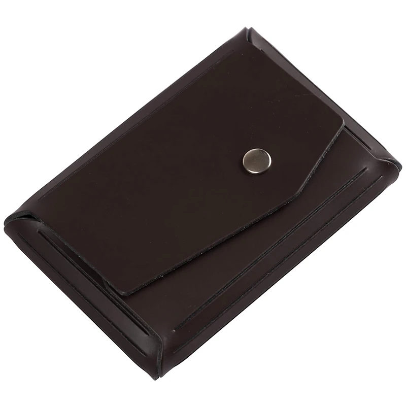 JAM Paper Italian Leather Business Card Holder Case with Angular Flap
