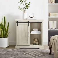 Edison Walker 32" White Oak Sliding Grooved Door Modern Accent Cabinet