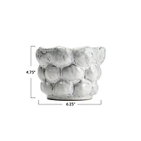 Hello Honey® 6.5" White Organically Shaped Stoneware Planter with Raised Dot Design