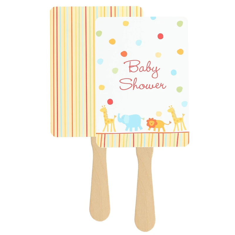 Hortense B. Hewitt Co. Jungle Animals Baby Shower Favor Fans, 12ct. 