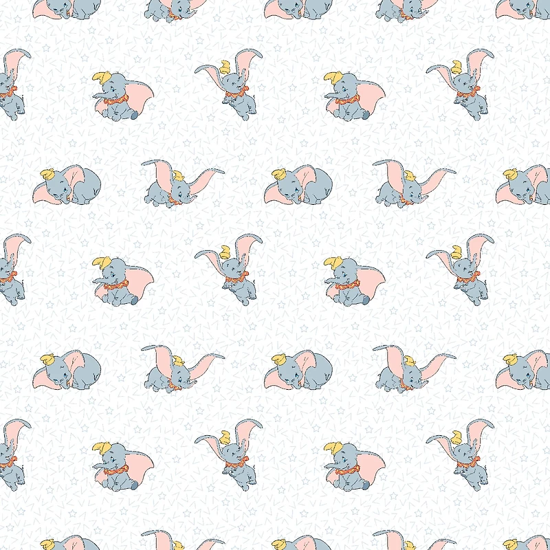 Disney® Classics White Many Faces of Dumbo Cotton Fabric