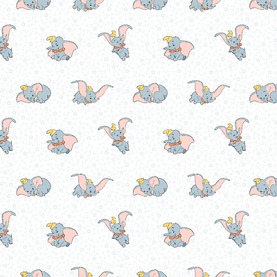 Disney® Classics White Many Faces of Dumbo Cotton Fabric