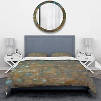 Designart 'Blue and Bronze Dots on Glass IV' Geometric Bedding Set