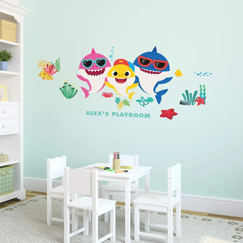 RoomMates Baby Shark Peel & Stick Giant Wall Decal Set with Alphabet