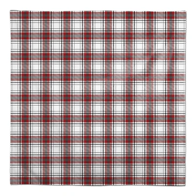 Red Gray Plaid 58x58 Tablecloth